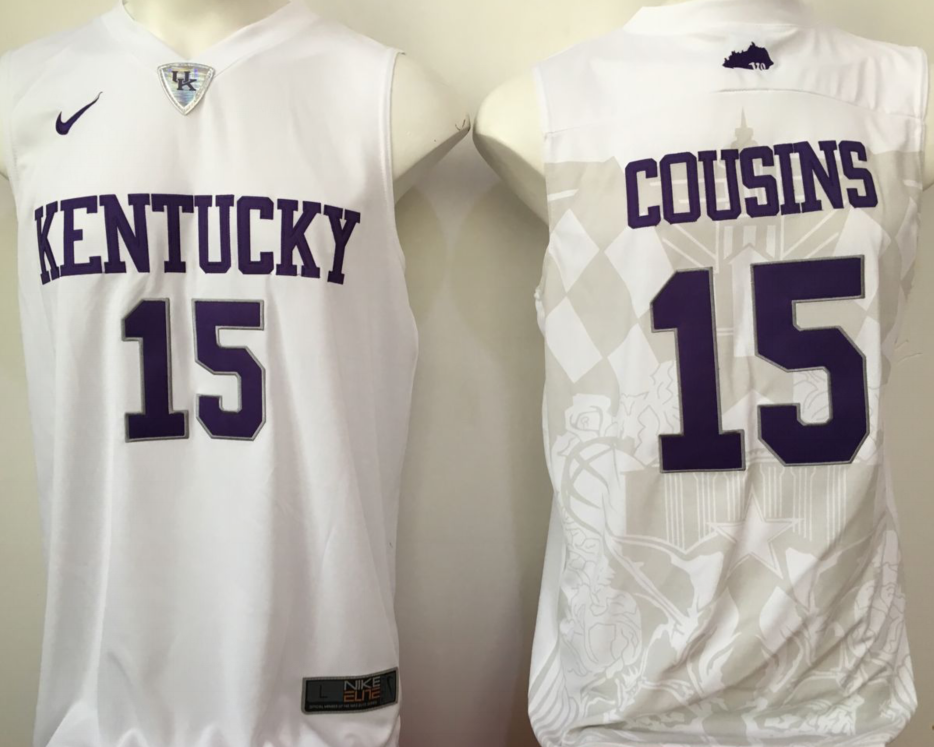 NCAA Men Kentucky Wildcats White #15 cousins->ncaa teams->NCAA Jersey